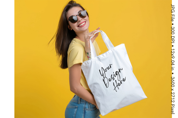 Canvas Tote Bag Mockup Shopping Bag White Natural Blank_109