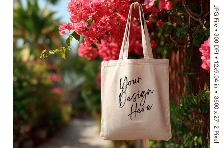 Canvas Tote Bag Mockup Shopping Bag White Natural Blank_168