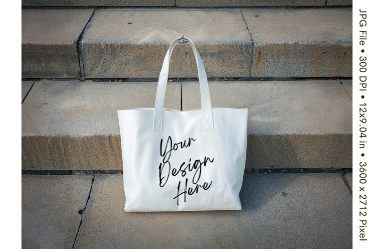 Canvas Tote Bag Mockup Shopping Bag White Natural Blank_253