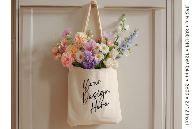 Canvas Tote Bag Mockup Shopping Bag White Natural Blank_40