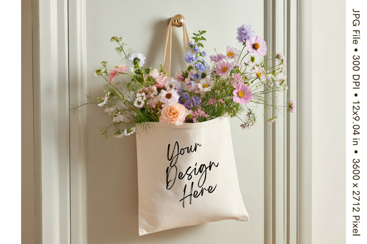 Canvas Tote Bag Mockup Shopping Bag White Natural Blank_42