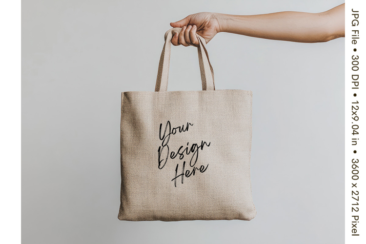 Canvas Tote Bag Mockup Shopping Bag White Natural Blank_44