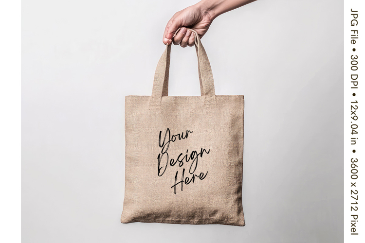 Canvas Tote Bag Mockup Shopping Bag White Natural Blank_46