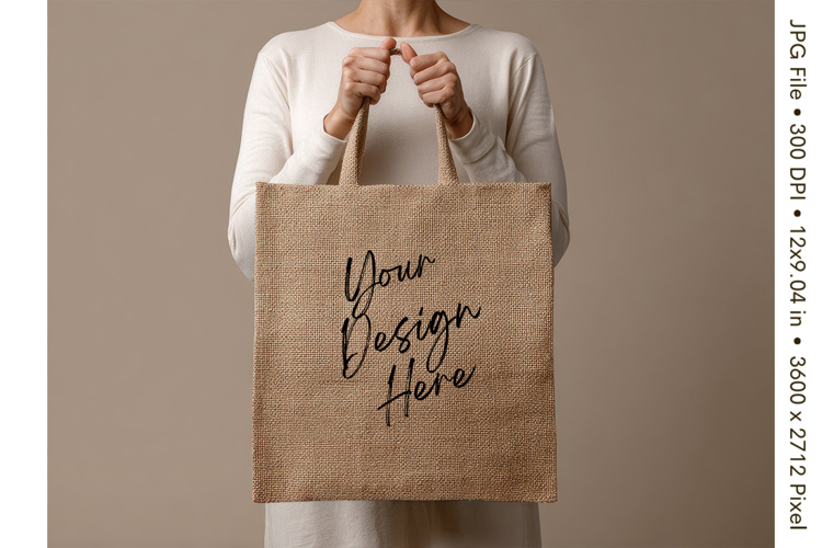 Canvas Tote Bag Mockup Shopping Bag White Natural Blank_49
