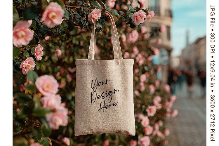 Canvas Tote Bag Mockup Shopping Bag White Natural Blank_67