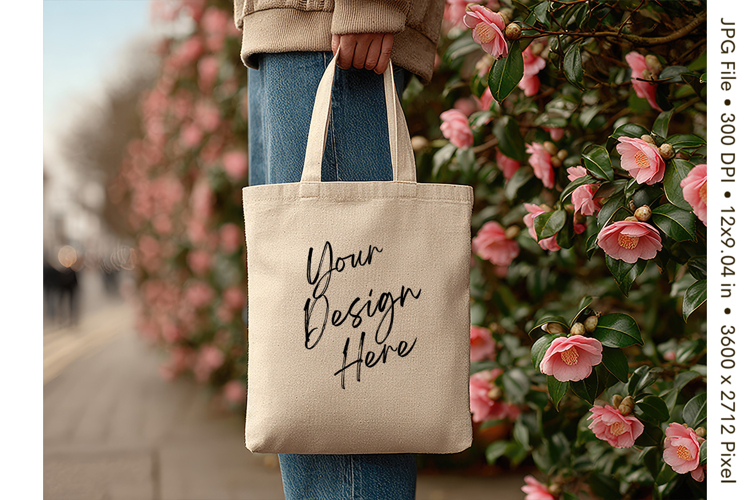 Canvas Tote Bag Mockup Shopping Bag White Natural Blank_68