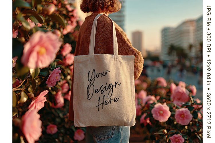 Canvas Tote Bag Mockup Shopping Bag White Natural Blank_69