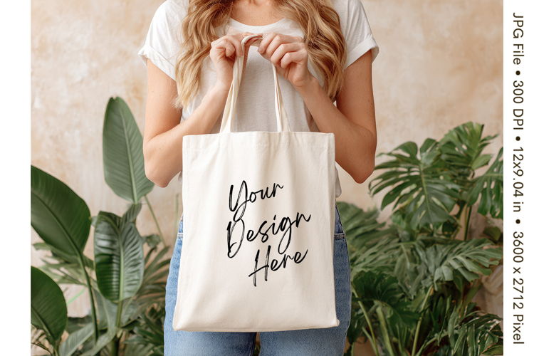 Canvas Tote Bag Mockup Shopping Bag White Natural Blank_7