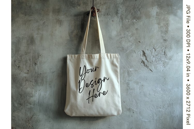 Canvas Tote Bag Mockup Shopping Bag White Natural Blank_70