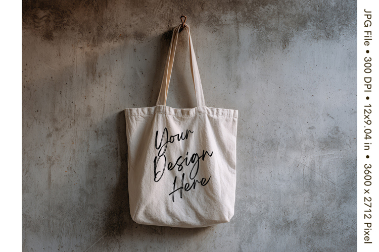 Canvas Tote Bag Mockup Shopping Bag White Natural Blank_71
