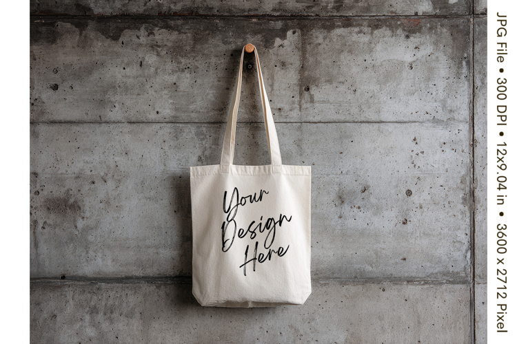 Canvas Tote Bag Mockup Shopping Bag White Natural Blank_72