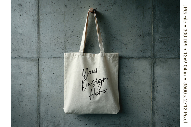 Canvas Tote Bag Mockup Shopping Bag White Natural Blank_73
