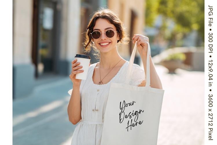 Canvas Tote Bag Mockup Shopping Bag White Natural Blank_83