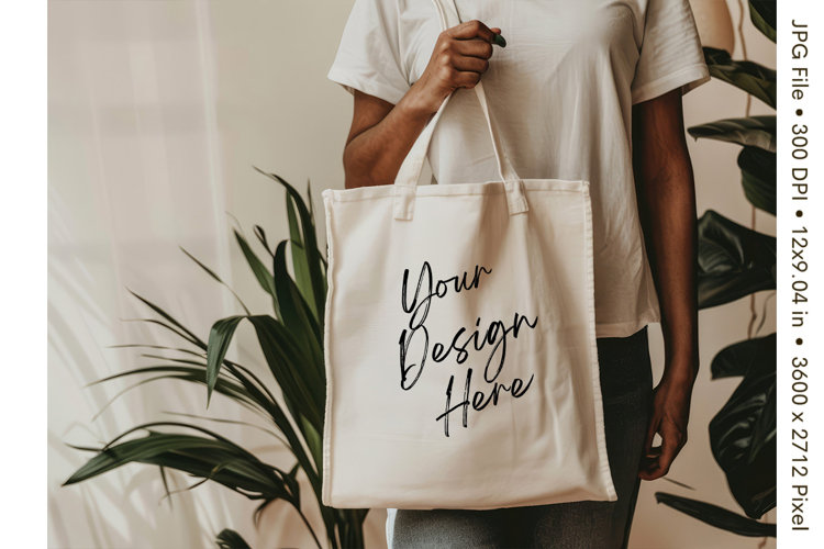 Canvas Tote Bag Mockup Shopping Bag White Natural Blank_86