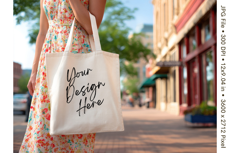 Canvas Tote Bag Mockup Shopping Bag White Natural Blank_87