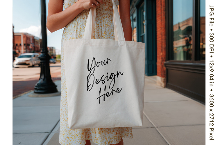Canvas Tote Bag Mockup Shopping Bag White Natural Blank_90