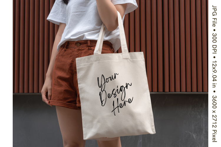 Canvas Tote Bag Mockup Shopping Bag White Natural Blank_91