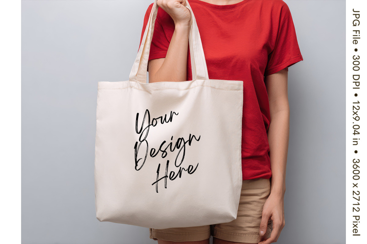 Canvas Tote Bag Mockup Shopping Bag White Natural Blank_92