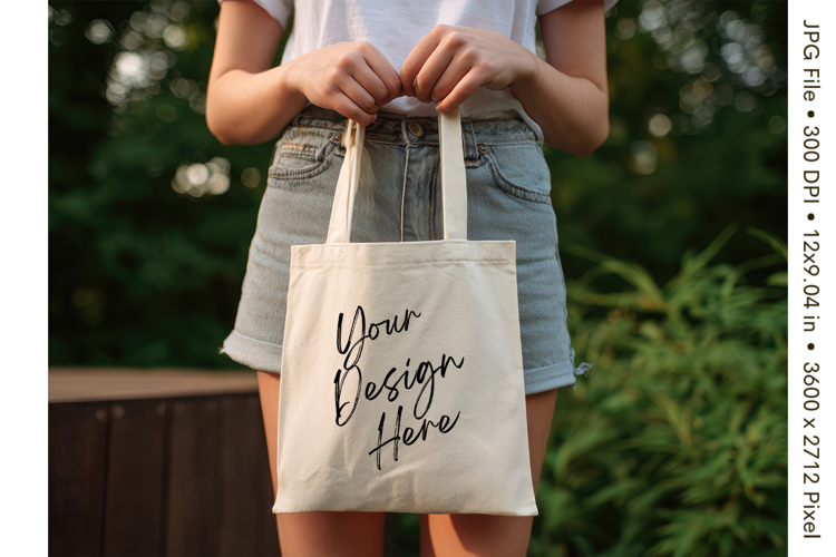 Canvas Tote Bag Mockup Shopping Bag White Natural Blank_93
