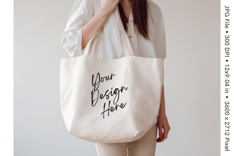 Canvas Tote Bag Mockup Shopping Bag White Natural Blank_95