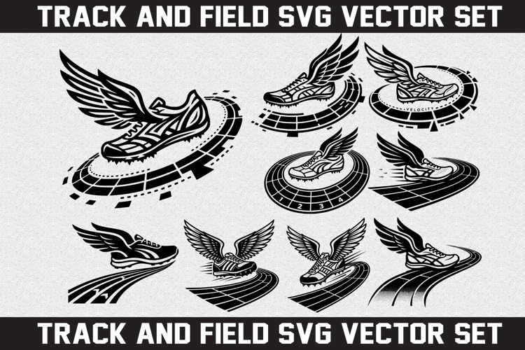 Track and Field shoe SVG logo Design