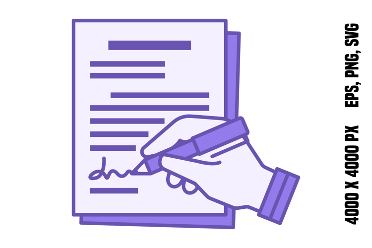 Colored Signature Icon