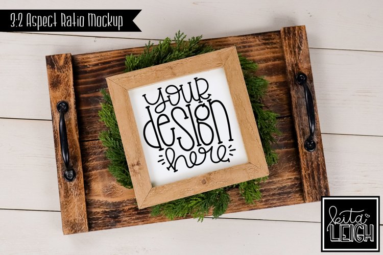 Square Sign Fall and Christmas Mockup | Stylized Stock Photo example image 1