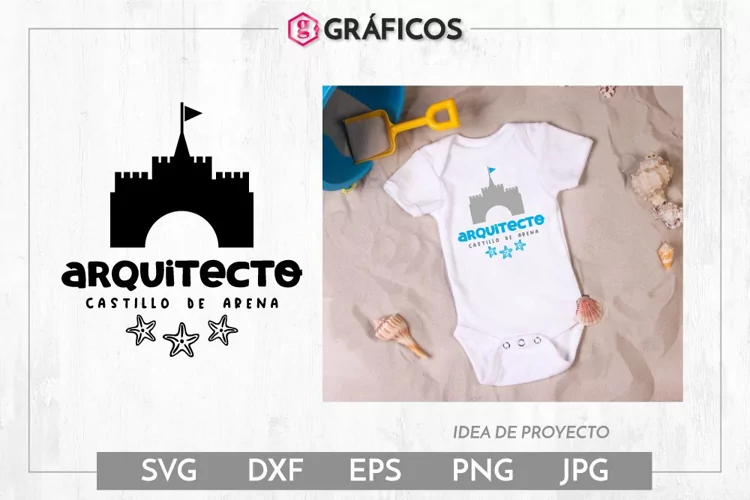 Arquitecto castillo de arena SVG - Frases Verano