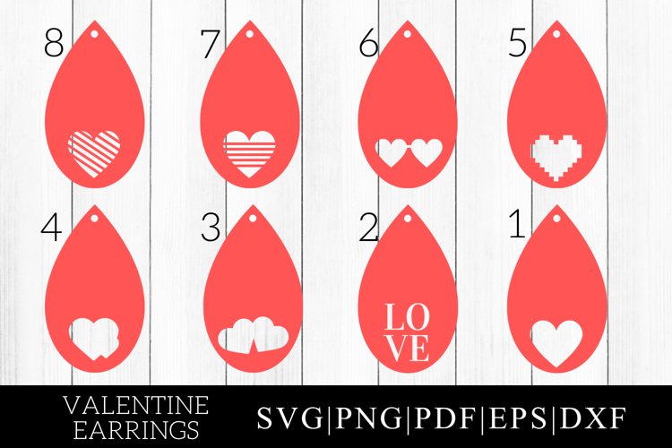 Valentines Day Earrings SVG Cut Files - 8 example image 1