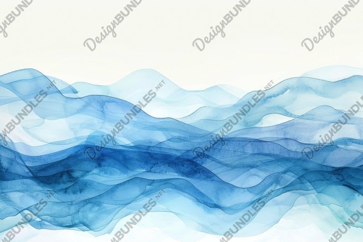 Vibrant Watercolor Waves Background Wallpaper example image 1