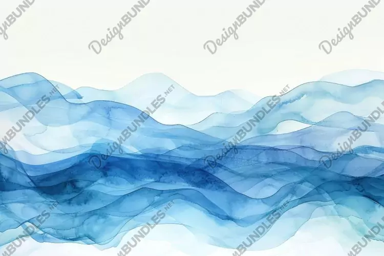 Vibrant Watercolor Waves Background Wallpaper