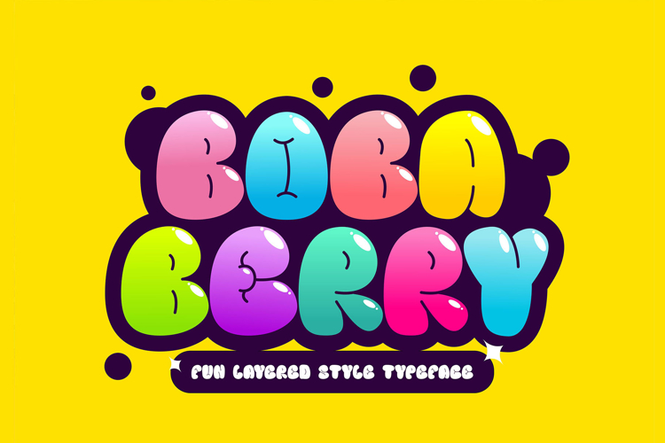 Boba Berry - 3d Fun Layered Display Font