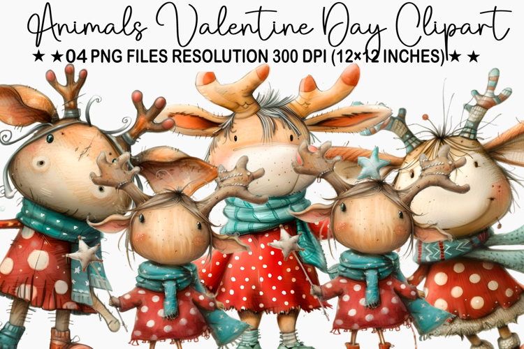 Animals Valentine Day Clipart