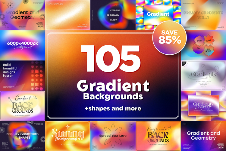 105 Gradient Backgrounds Bundle