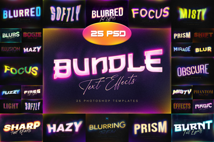 Gradient Blur Text Effects Bundle