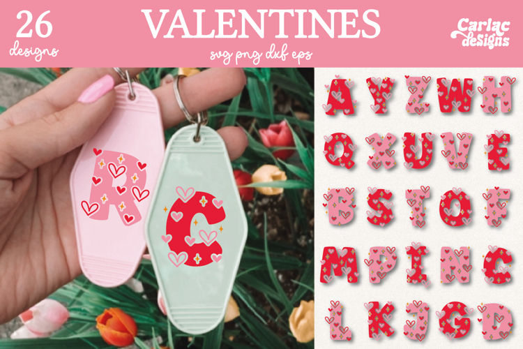 Valentine Alphabet SVG Bundle