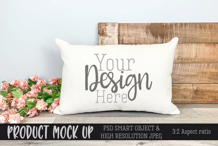 Farmhouse rectangle cushion MOCK UP | PSD & JPG
