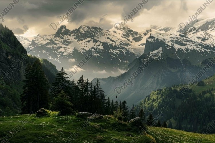 Dusk Example Majestic mountain landscape at dusk