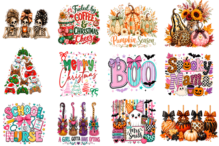 Fall Halloween Christmas PNG example image 1