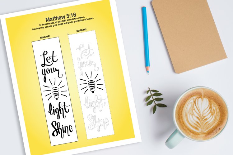 Let your light shine - Bible journaling printable example image 1