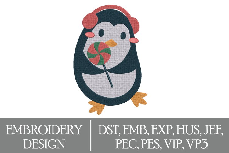 Penguin Machine Embroidery Design example image 1