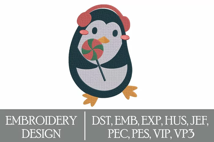Penguin Machine Embroidery Design
