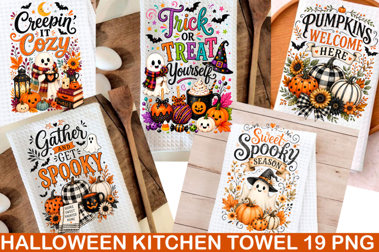 Halloween Kitchen Towel PNG, Funny Halloween PNG,
