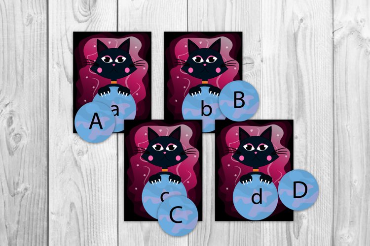Flash cards for kids Alphabet cards Halloween card example image 1