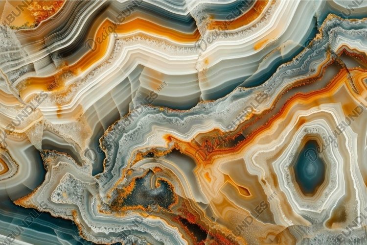 Highresolution image of agate stone with natural banded patt