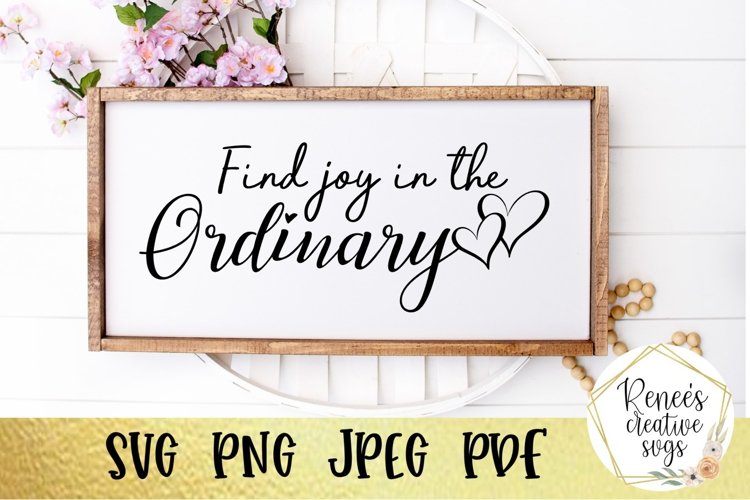 Find joy in the Ordinary |Motivational Quote SVG | SVG File