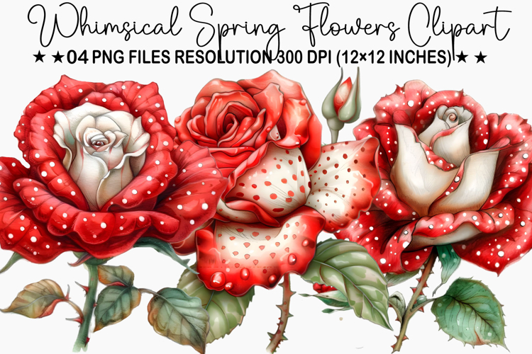 Whimsical Spring Flowers Clipart