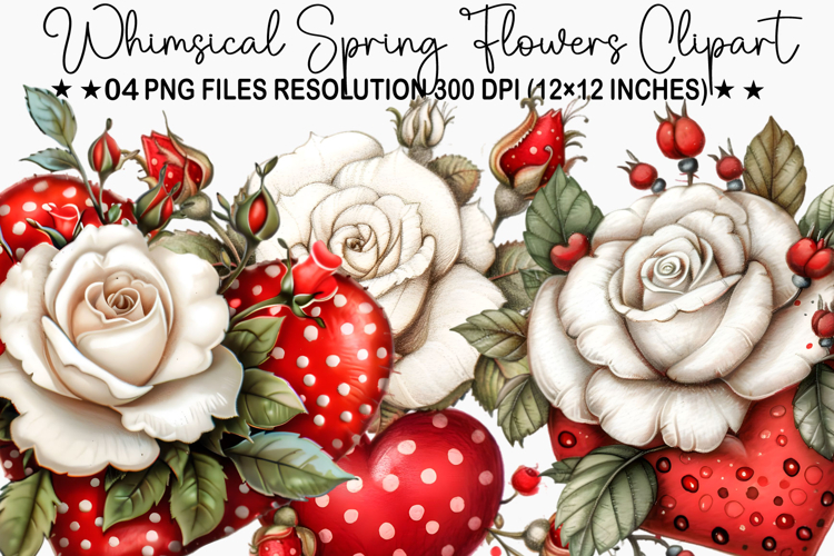 Whimsical Spring Flowers Clipart