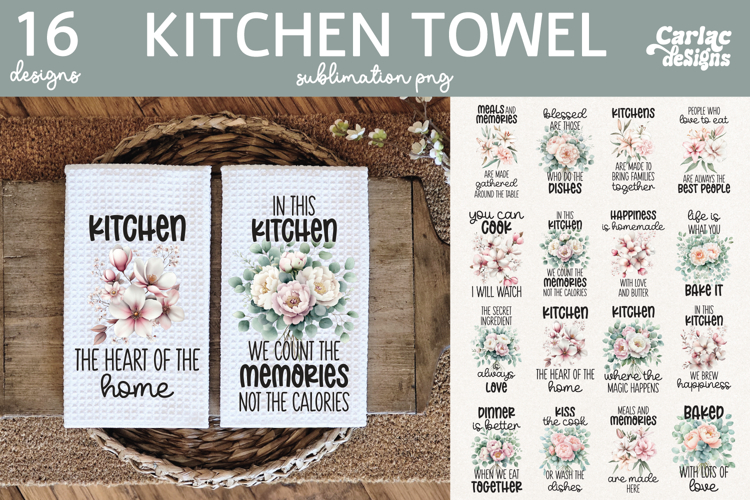 Farmhouse Kitchen Towel, Kitchen Towel Sublimation
