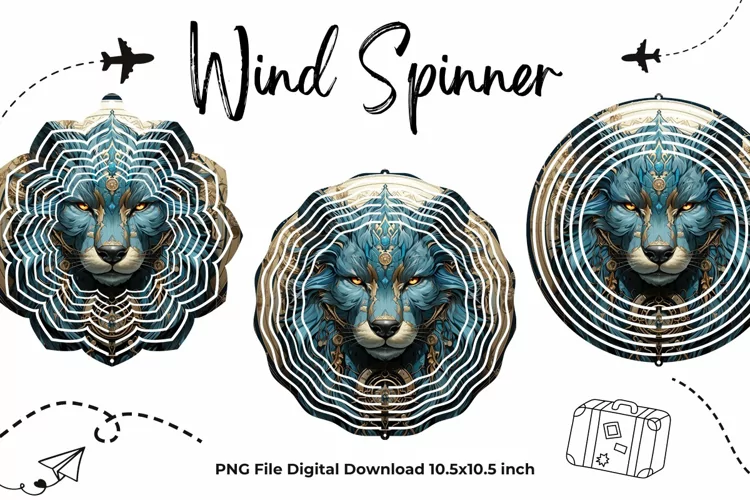 Wolf Wind Spinner Template Wolf Sublimation Wind Spinner_20